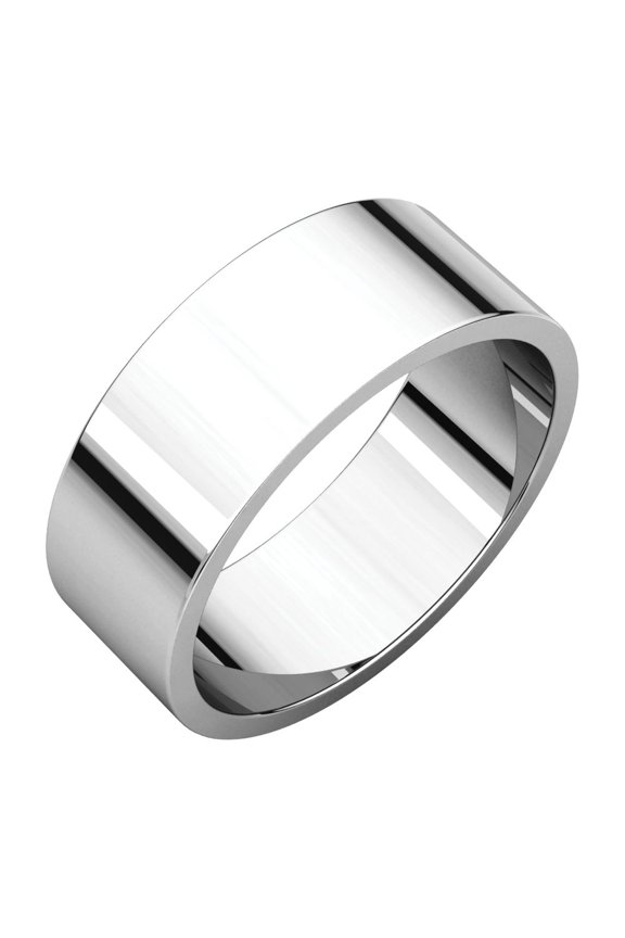 14K White Gold 7mm Flat Bridal Wedding Ring Band Size 7