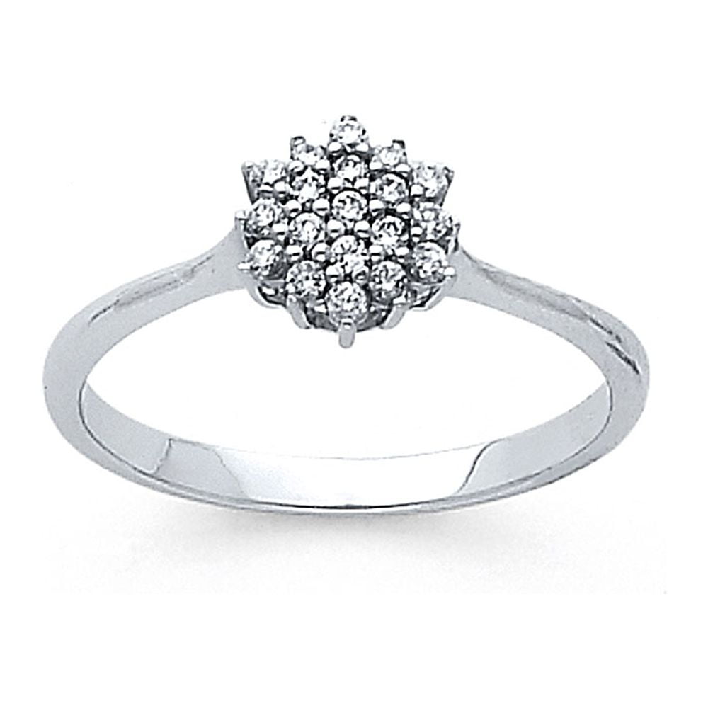 Jewels By Lux 14K White Gold Cubic Zirconia CZ Fashion Anniversary Ring ...