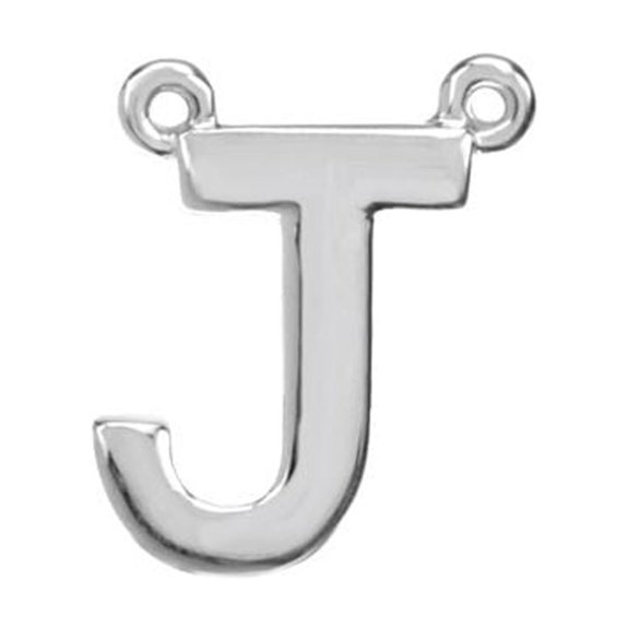 Jewels By Lux 14K White Gold Letter "J" Block Initial Necklace Center