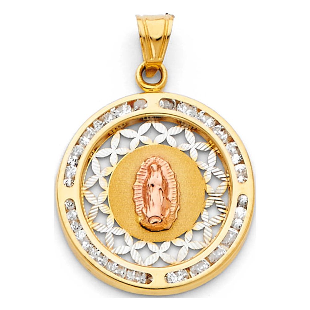 Jewels By Lux 14K White Yellow And Rose Tri Color Gold Our Lady of ...