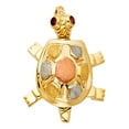 thumbnail image 1 of Jewels By Lux 14K White Yellow And Rose Tri Color Gold Turtle Pendant 19mm X 9mm, 1 of 1