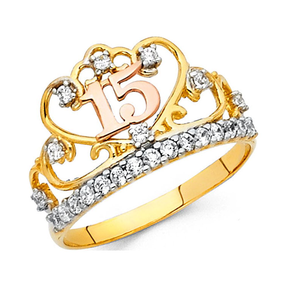 Jewels By Lux 14K White and Yellow Gold Two Tone Cubic Zirconia CZ ...