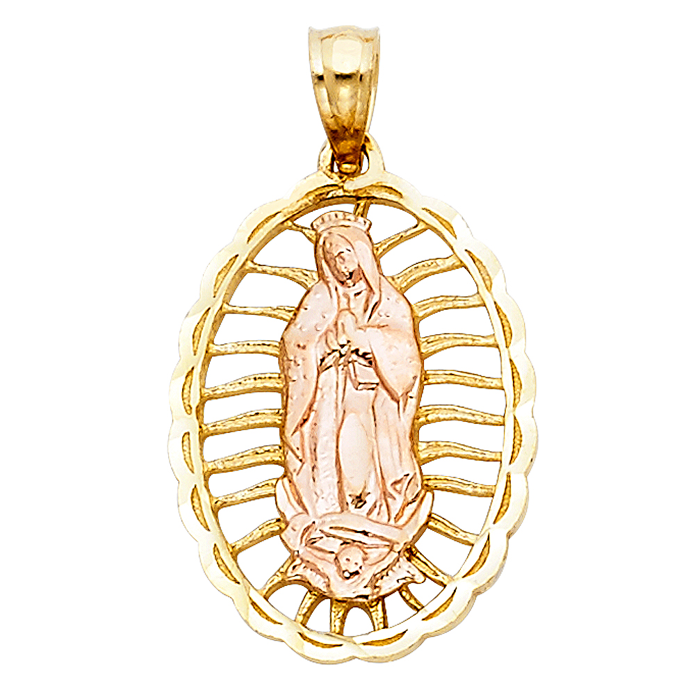 Jewels By Lux 14K White and Yellow Two Tone Gold Our Lady Of Guadalupe ...
