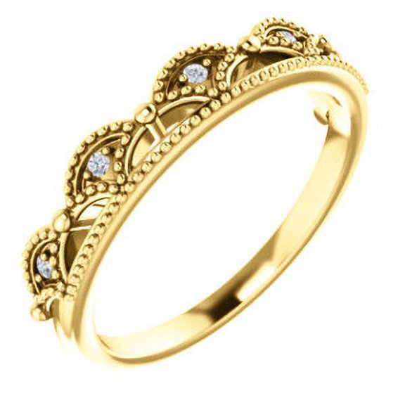 Jewels By Lux 14K Yellow Gold .04 CTW Diamond Crown Ring