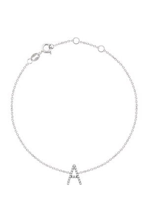 14K Yellow Gold 1/10 CTW Diamond Initial "A" 6-7" Bracelet