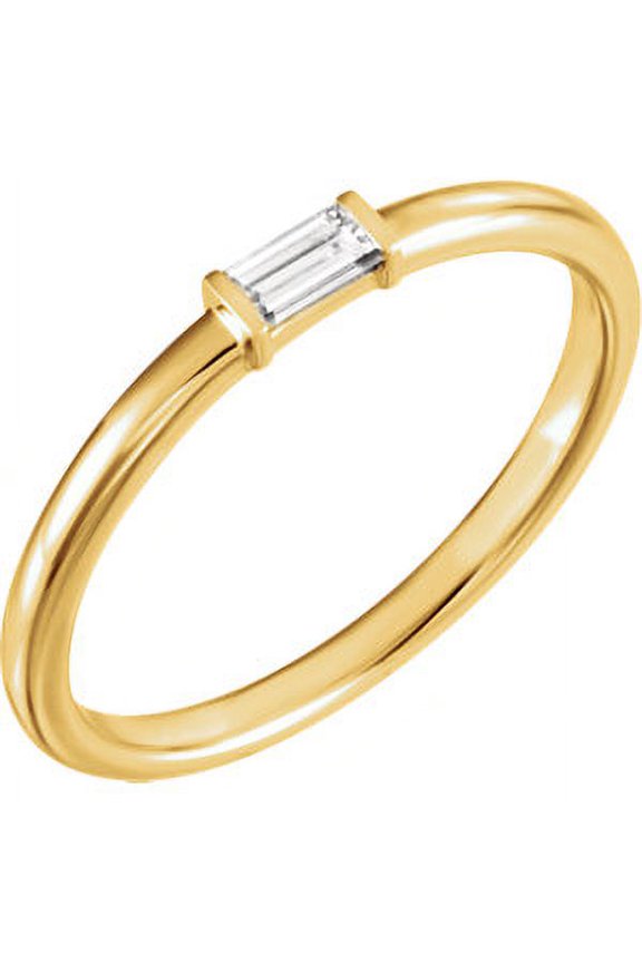 14K Yellow Gold 1/8 CTW Diamond Stackable Ring Size 7