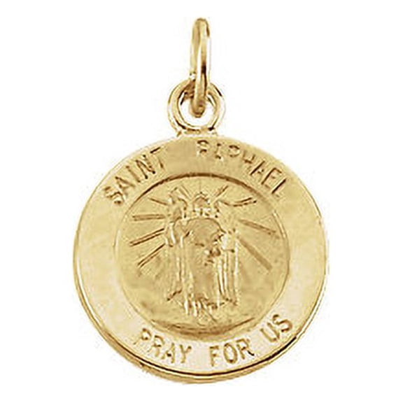 Jewels By Lux 14K Yellow Gold 12mm Round St. Raphael Medal