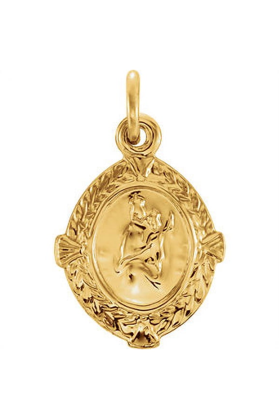 14K Yellow Gold 12x9mm Scapular Medal