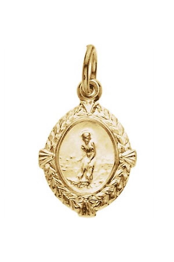 14K Yellow Gold 12x9mm St. Lazarus Medal