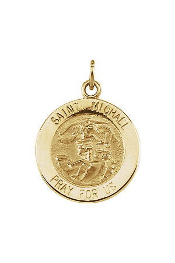 14K Yellow Gold 15mm St. Michael Medal