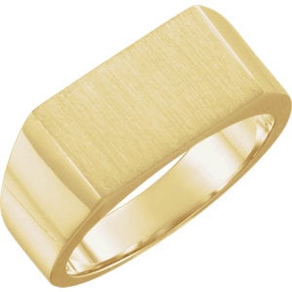 Jewels By Lux 14K Yellow Gold 15x9mm Men's Rectangle Signet Ring Size 11