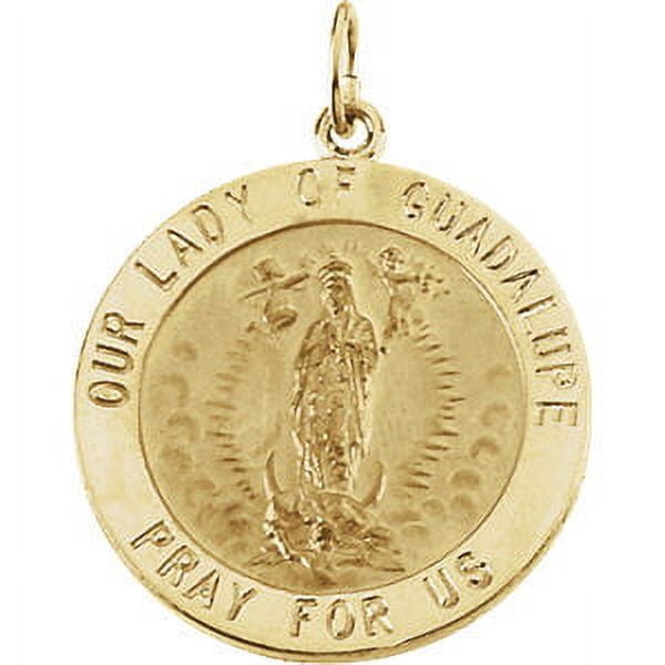 Jewels By Lux 14K Yellow Gold 22mm Round Our Lady of Guadalupe Medal ...
