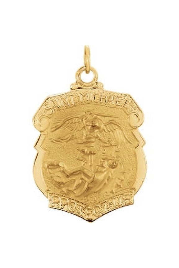 14K Yellow Gold 25x21mm St. Michael Medal