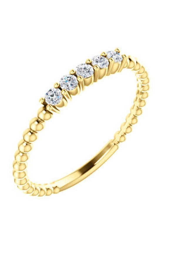 14K Yellow Gold Diamond Stackable Ring