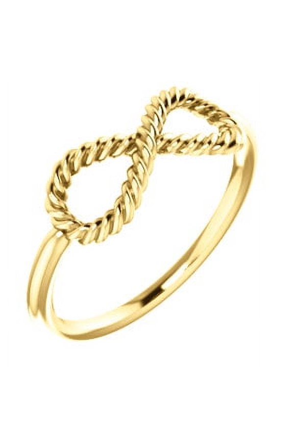 14K Yellow Gold Infinity-Inspired Rope Ring