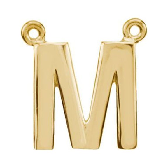 Jewels By Lux 14K Yellow Gold Letter "M" Block Initial Necklace Center