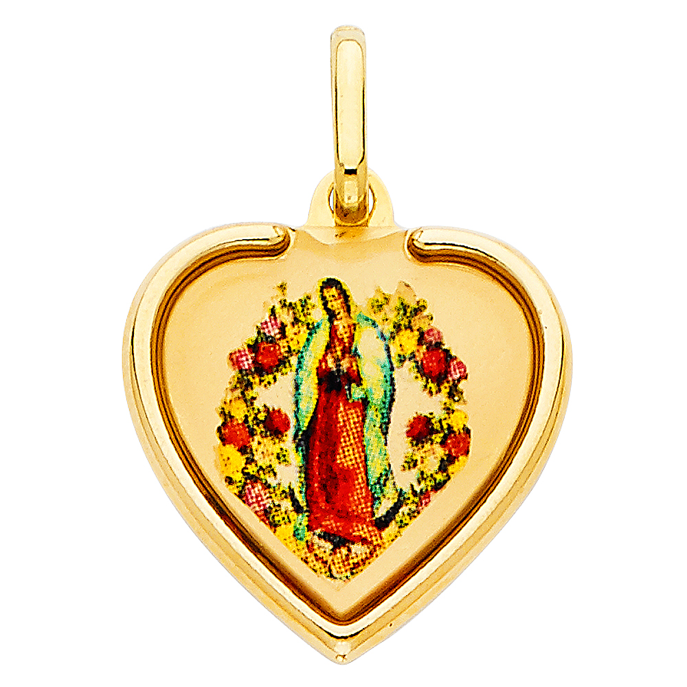 Jewels By Lux 14K Yellow Gold Our Lady Of Guadalupe Virgin Mary Pendant ...
