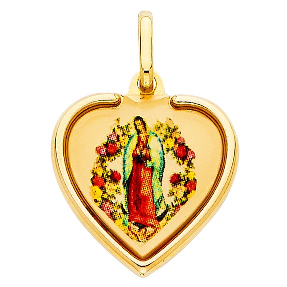 Jewels By Lux 14K Yellow Gold Our Lady Of Guadalupe Virgin Mary Pendant ...