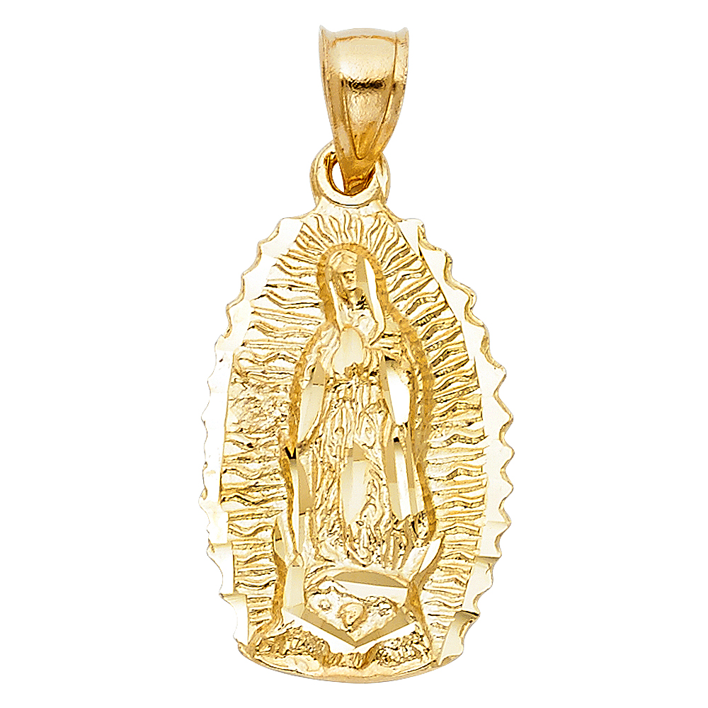 Jewels By Lux 14K Yellow Gold Our Lady Of Guadalupe Virgin Mary Pendant ...