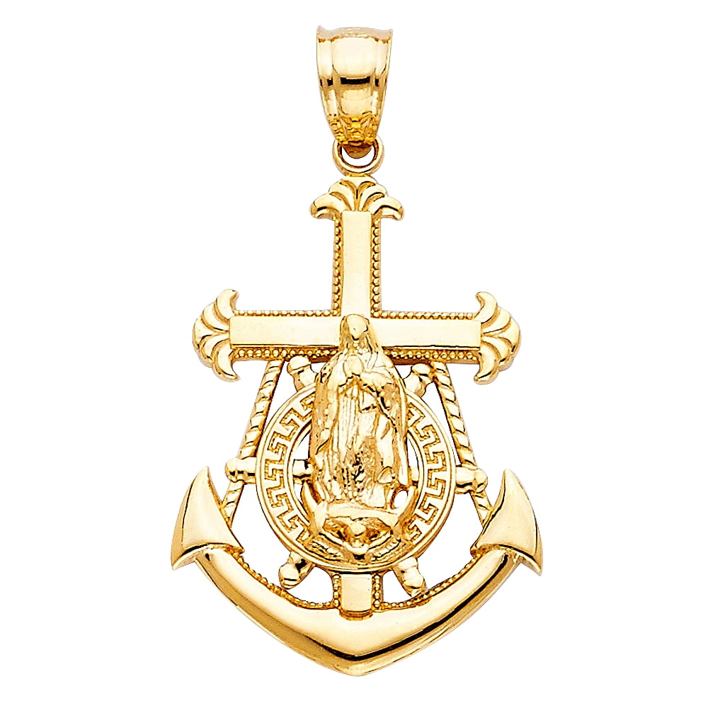Jewels By Lux 14K Yellow Gold Our Lady Of Guadalupe Virgin Mary Pendant ...