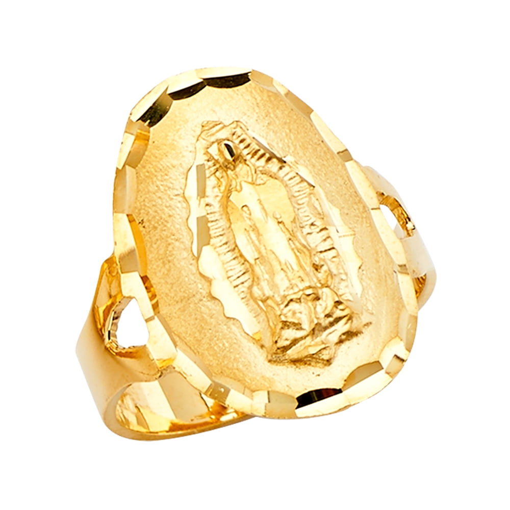 Jewels By Lux 14K Yellow Gold Our Lady of Guadalupe Virgin Mary Fashion ...