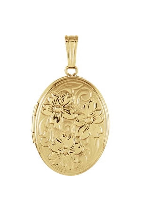 14K Yellow Gold Oval Locket