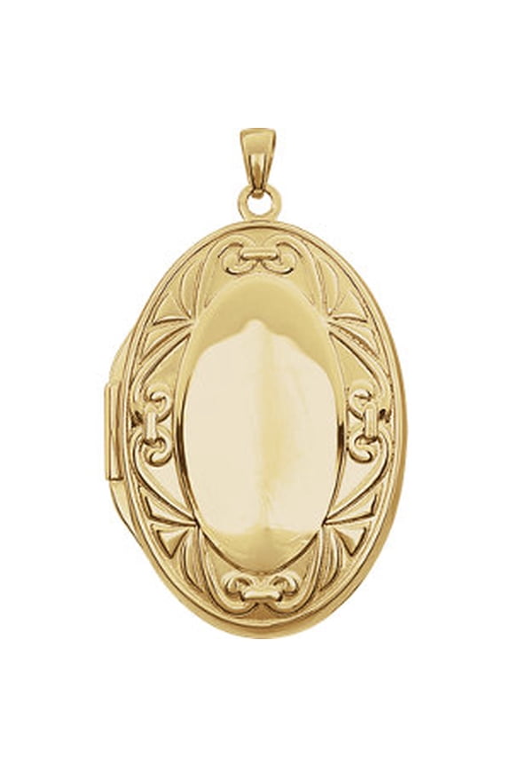 14K Yellow Gold Oval Locket