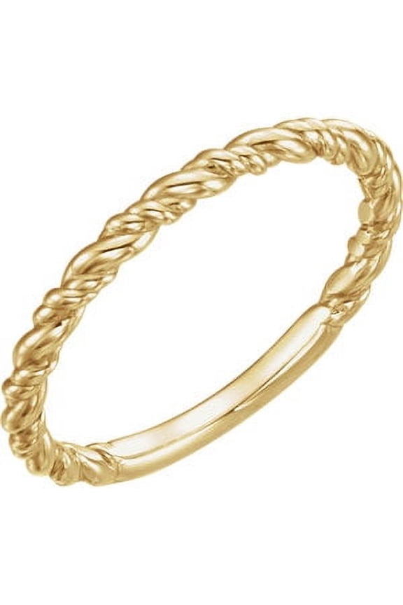 14K Yellow Gold Stackable Rope Ring Size 7
