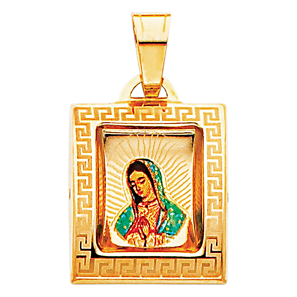 Jewels By Lux 14K Yellow Gold Virgen De Our Lady of Guadalupe Virgin ...
