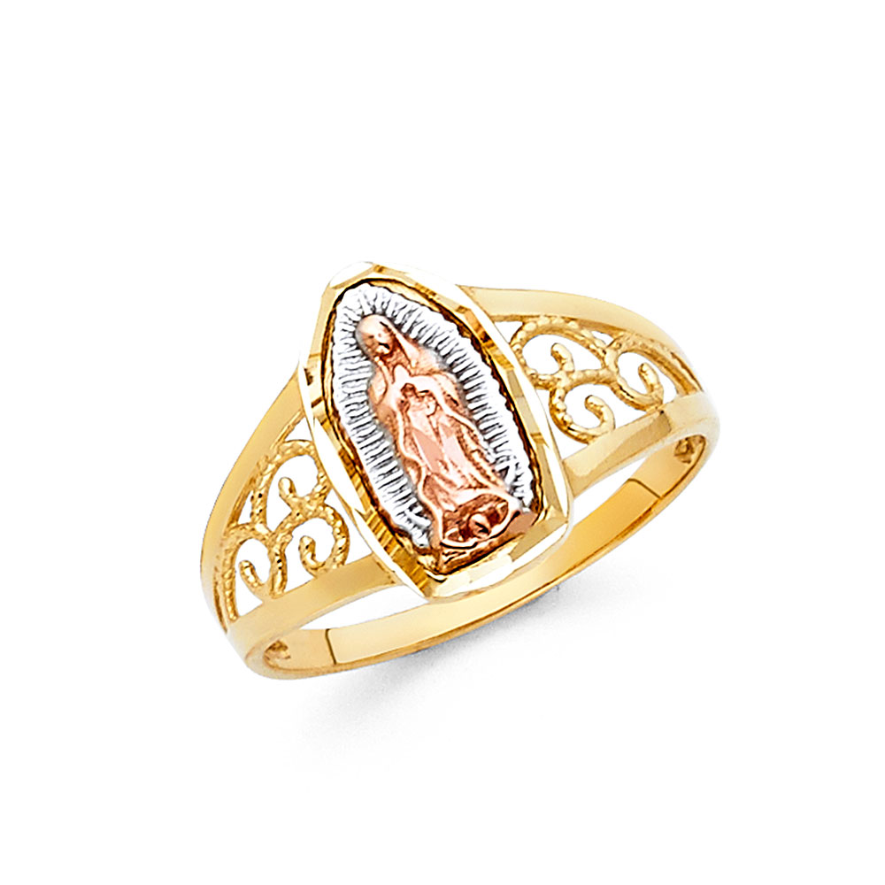 Jewels By Lux 14K Yellow White and Rose Three Color Gold Our Lady of ...