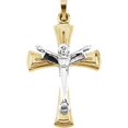 thumbnail image 1 of Jewels By Lux 14K Yellow and White Two Tone Gold 31.75x23mm Risen Christ Crucifix Pendant, 1 of 1