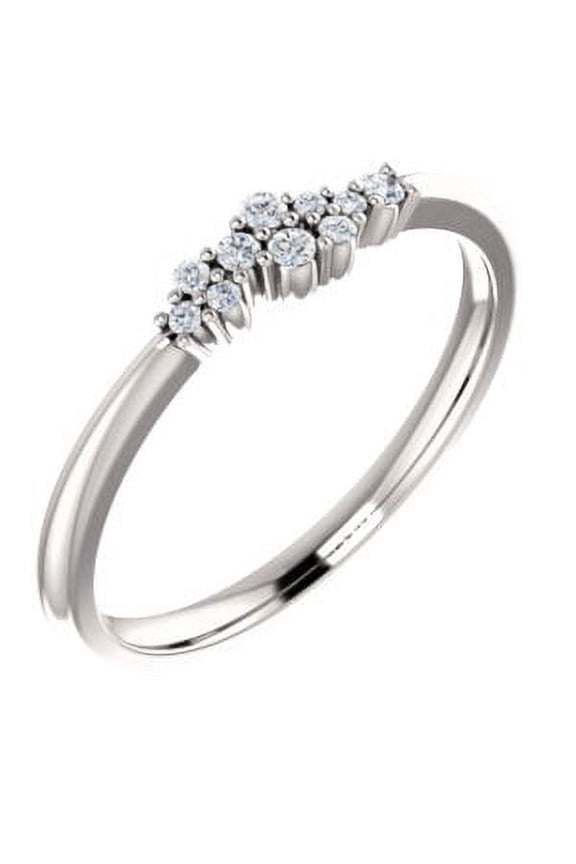 14k White Gold 1/10 CTW Diamond Stackable Cluster Ring