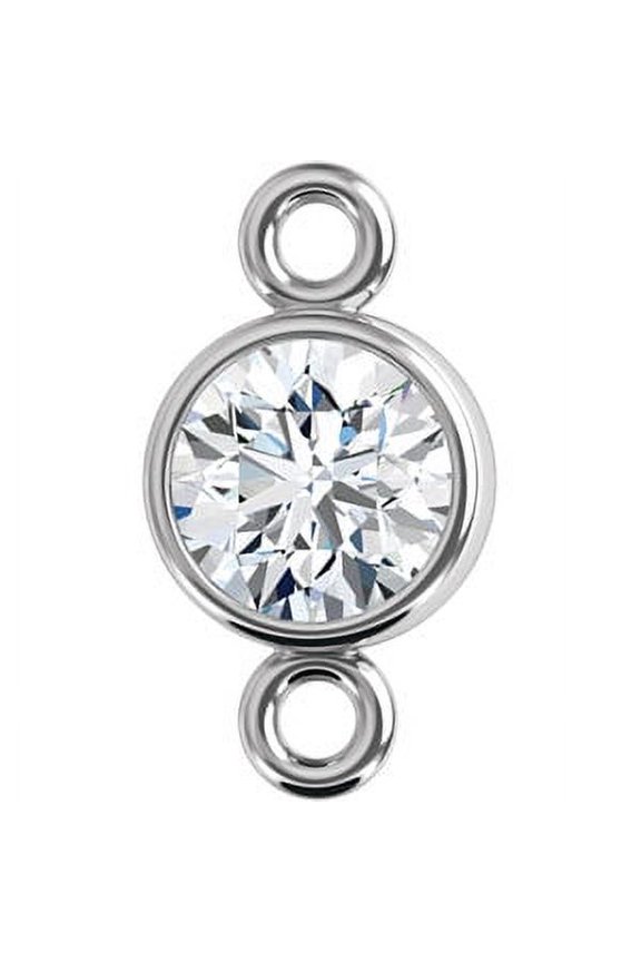 14k White Gold 1/4 CTW Diamond Micro Bezel Link