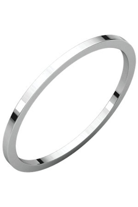14k White Gold 1mm Flat Wedding Band