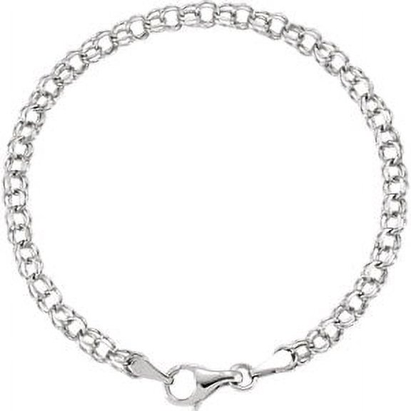 Jewels By Lux 14k White Gold 3.75mm Solid 7" Charm Bracelet