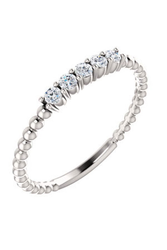 14k White Gold Diamond Stackable Ring