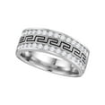thumbnail image 1 of Jewels By Lux 14k White Gold Mens Round Diamond Grecco Wedding Anniversary Band 3/4 Cttw Ring Size 10, 1 of 1