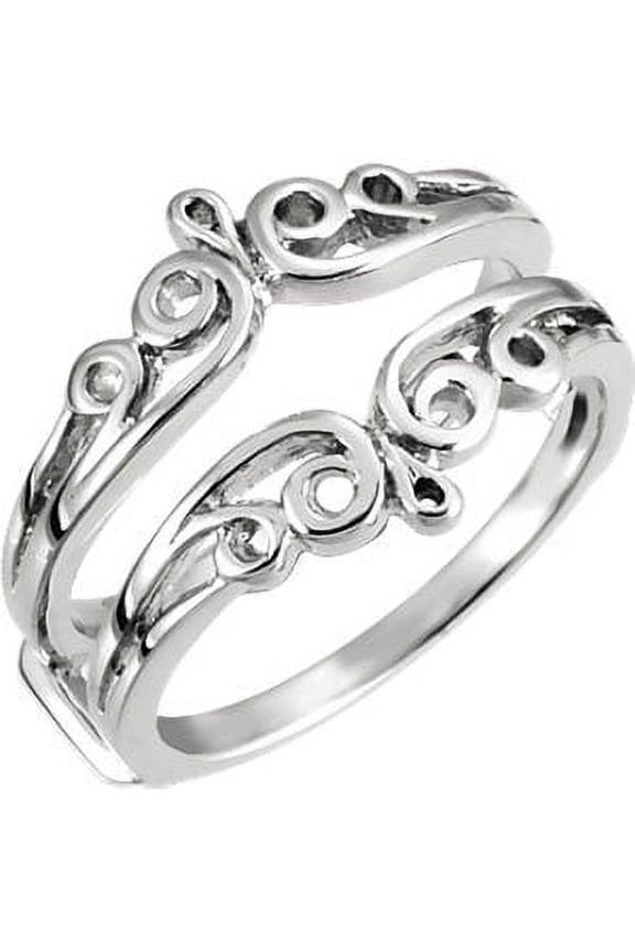 14k White Gold Metal Ring Guard Size 6