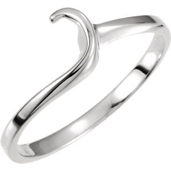 Jewels By Lux 14k White Gold Polished Engagement Mounting Band Size 6
