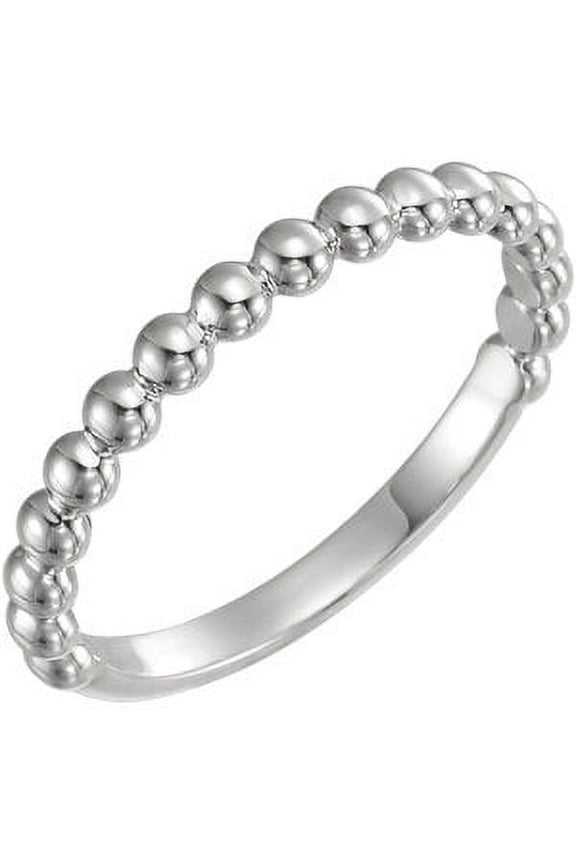 14k White Gold Stackable Metal Fashion Ring Size 7