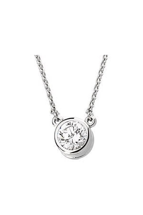 Bezel Set Solitaire Necklace