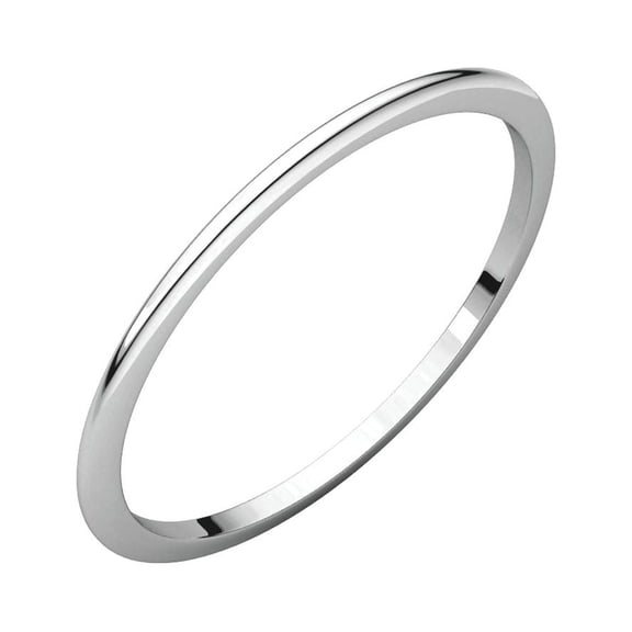 Jewels By Lux Platinum 1 mm Half Round Bridal Wedding Ring Band Size 4.5