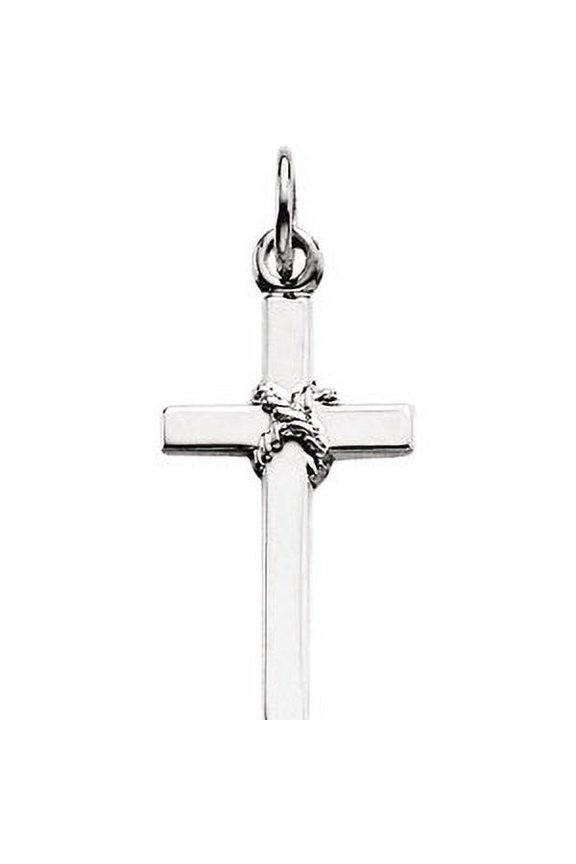Platinum 16.00X09.50 mm Polished Cross Pendant
