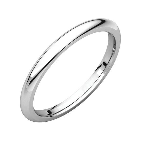 Jewels By Lux Platinum 2mm Comfort Fit Bridal Wedding Ring Band Size 6.5