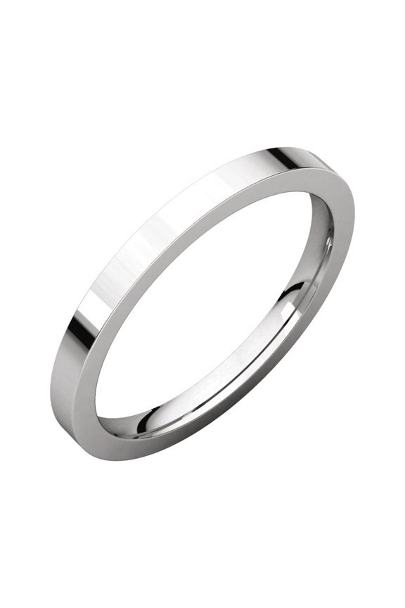 Platinum 2mm Flat Comfort Fit Bridal Wedding Ring Band Size 4