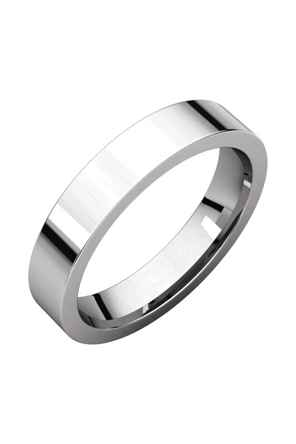Platinum 4mm Flat Comfort Fit Bridal Wedding Ring Band Size 6