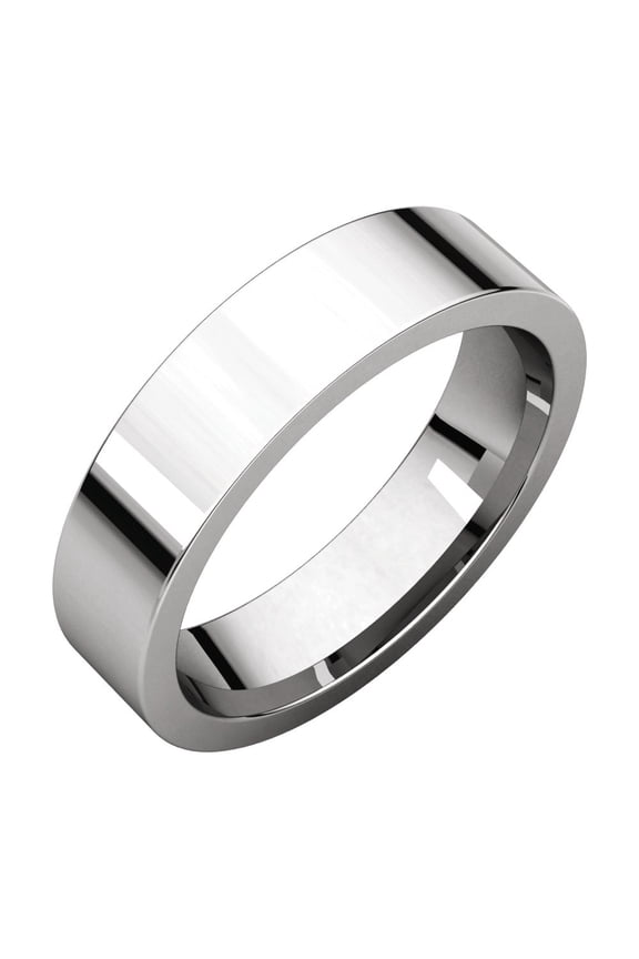 Platinum 5mm Flat Comfort Fit Bridal Wedding Ring Band Size 7