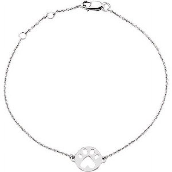 Jewels By Lux Sterling Silver Paws for Cause 7" Bracelet