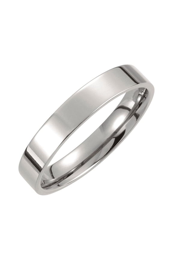 Titanium 4mm Flat Polished Wedding Ring Band Size 9.5