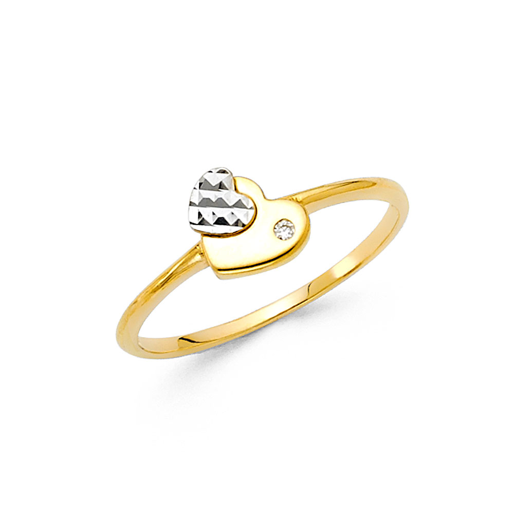 Jewels By Lux14K White and Yellow Gold Two Tone Cubic Zirconia CZ ...